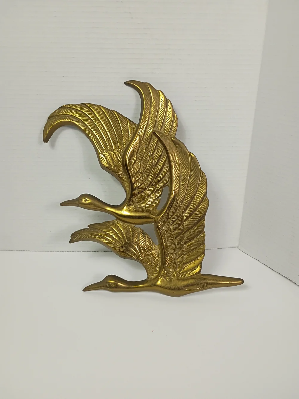 Vintage Large Brass Flying Geese Wall Art / Brass Wall Art/ Retro Décor Art